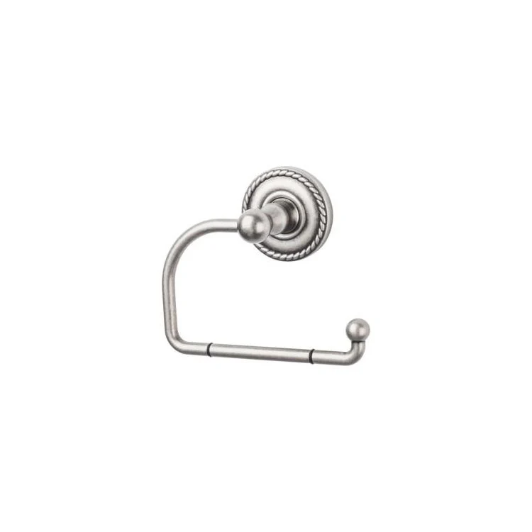 Edwardian Open Post Toilet Paper Holder with Rope Backplate - Brushed Satin Nickel - Frankwebs