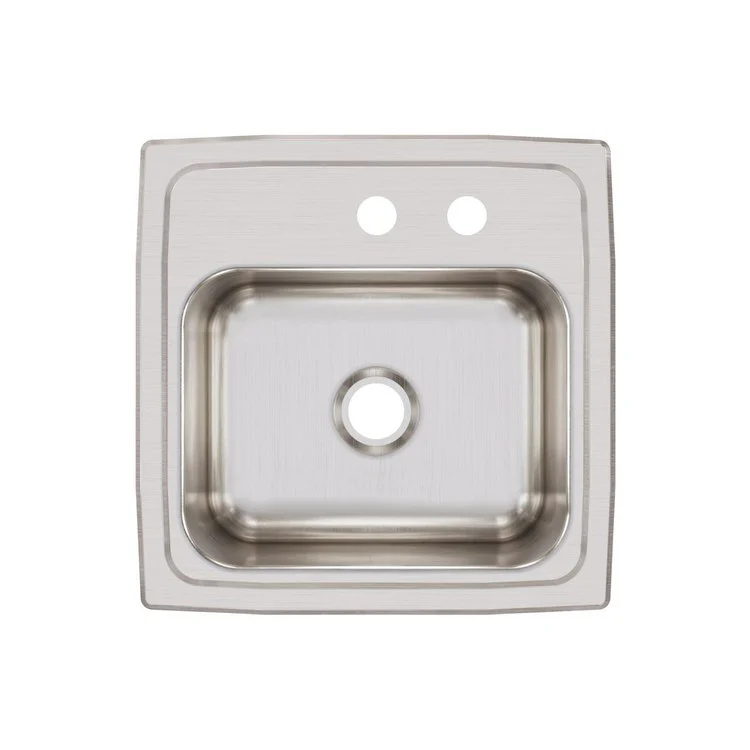 Bar Sink Lustertone Classic 15 x 15 Inch Single Bowl with Drain MR2 Hole Lustrous Satin Drop-In Square Drain Size 2 Inch - Frankwebs