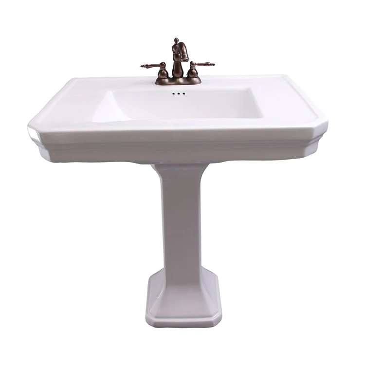 Pedestal Lavatory Corbin Centerset White Rectangular - Frankwebs