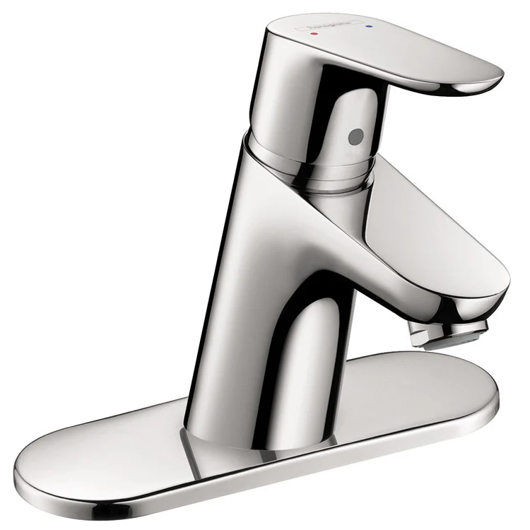 Focus E 70 Single Handle Single-Hole Bathroom Faucet with Pop-Up Drain and Base Plate - Frankwebs