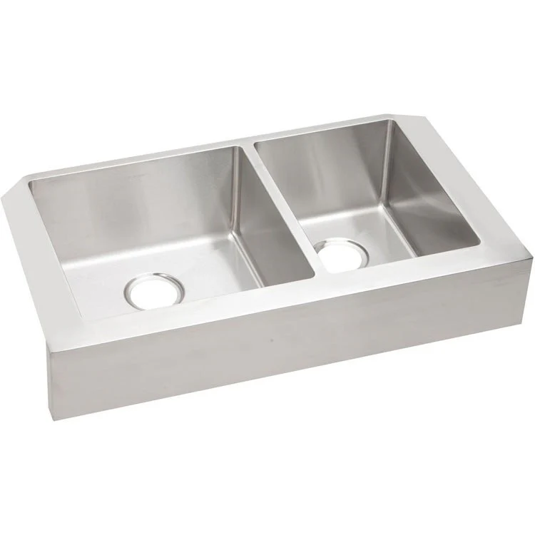 Crosstown 35-7/8 Double Bowl Stainless Steel Apron Front Kitchen Sink - Frankwebs
