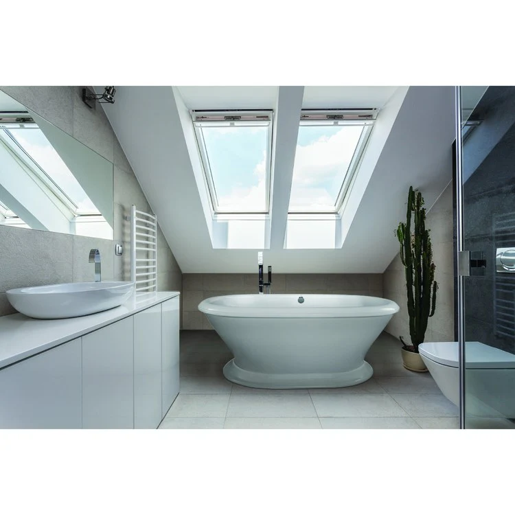 Soaking Tub Designer Collection Lauren 70 x 40 Inch Freestanding Tub Only Center Biscuit Acrylic - Frankwebs