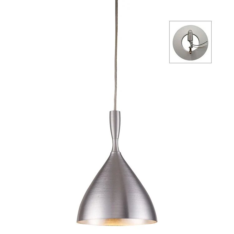 Spun Aluminum Single-Light Pendant with Recessed Light Kit - Frankwebs