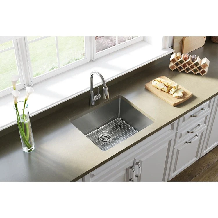 Kitchen Sink Crosstown 22.5 x 18.5 Inch Single Bowl Kit Polished Satin Undermount - Frankwebs