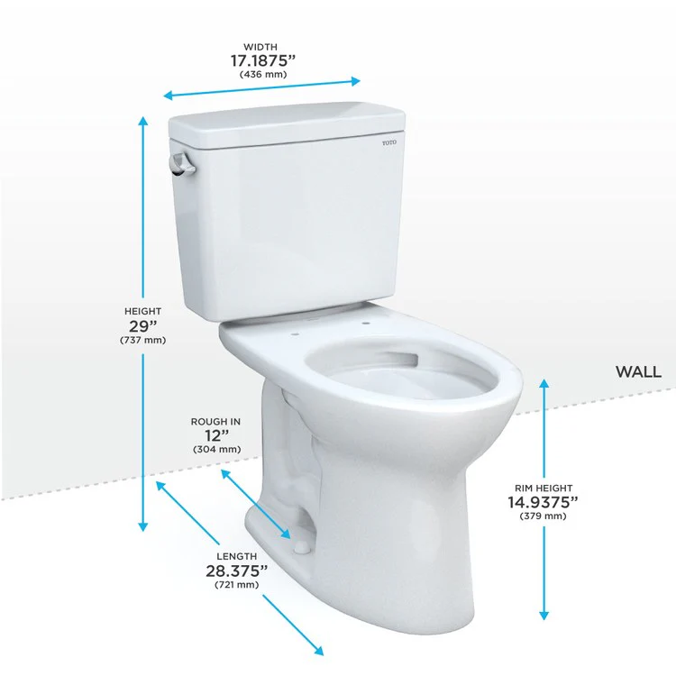 Toilet Drake 2 Pieces Cotton Elongated 29 Inch 1.28 Gallons per Flush Left Hand Chrome Less Seat - Frankwebs