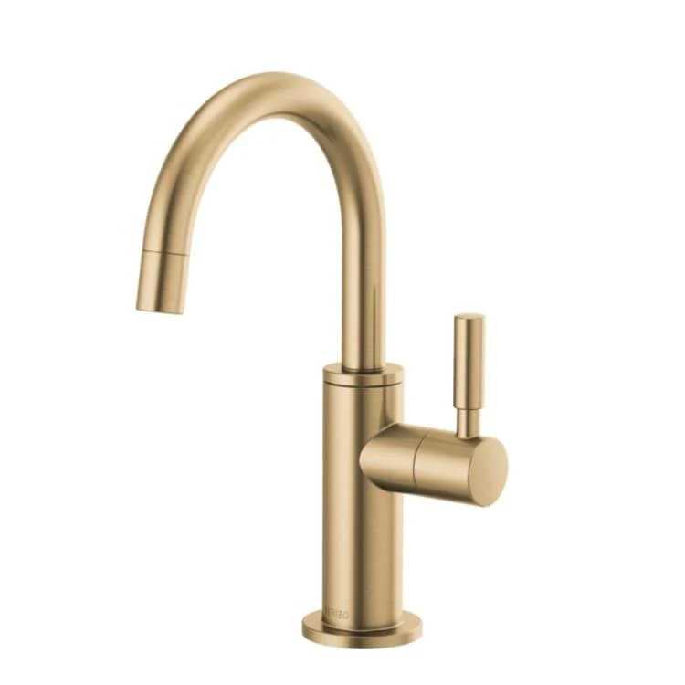 Beverage Faucet Solna Cold Water 1 Lever ADA Brilliance Luxe Steel Arc Spout 360 Degree Swivel - Frankwebs