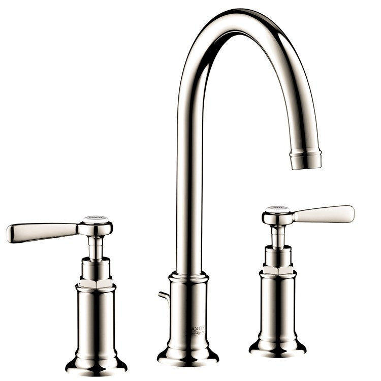 Lavatory Faucet Montreux Widespread 8 Inch Spread 2 Lever ADA Brushed Black Chrome 1.2 Gallons per Minute 120 DEG Swivel Pop-Up 3 Hole 7 Inch - Frankwebs