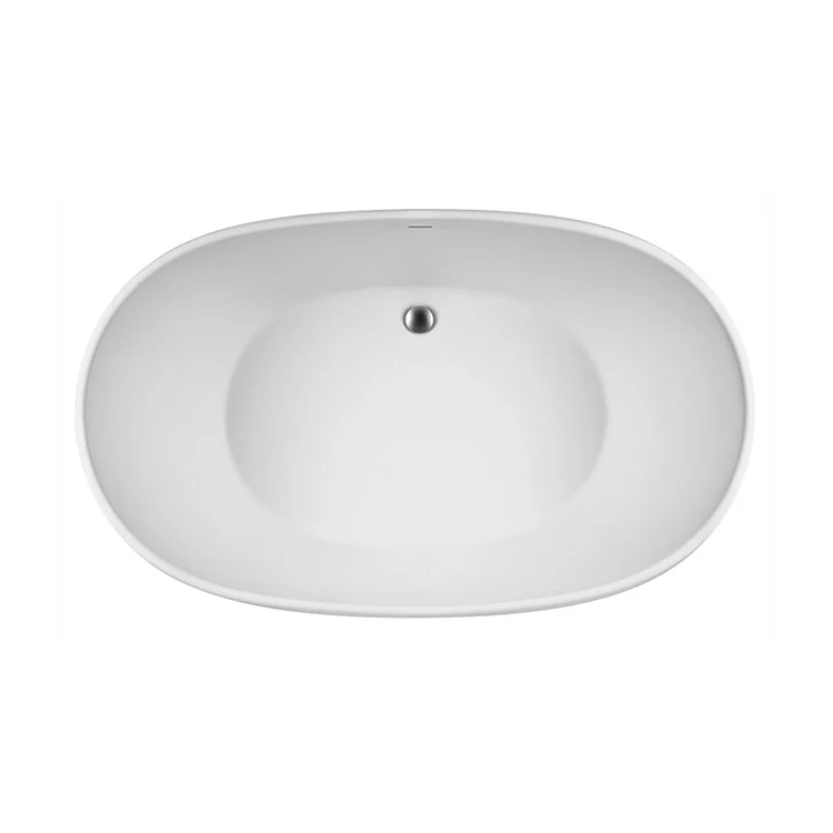 Soaking Tub Elise 62.25 x 36 Inch Freestanding Integrated Pedestal Center White Matte Sculpturestone 86 Gallons 25-1/2 Inch - Frankwebs