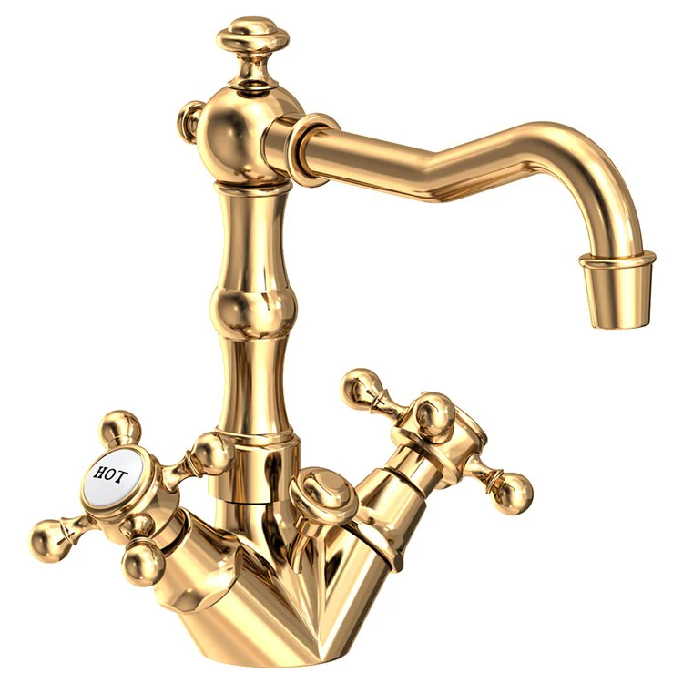 Lavatory Faucet Chesterfield 2 Cross ADA Antique Brass 1.2 Gallons per Minute Brass Spout Height 5-1/4 Inch - Frankwebs