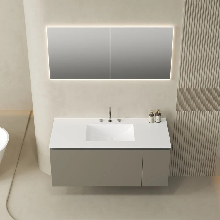 Vanity Top Ceramic Top Centerset 49 x 22 Inch White 8 Inch Spread Ceramic 3 Hole 1-4/5 Centimeter - Frankwebs