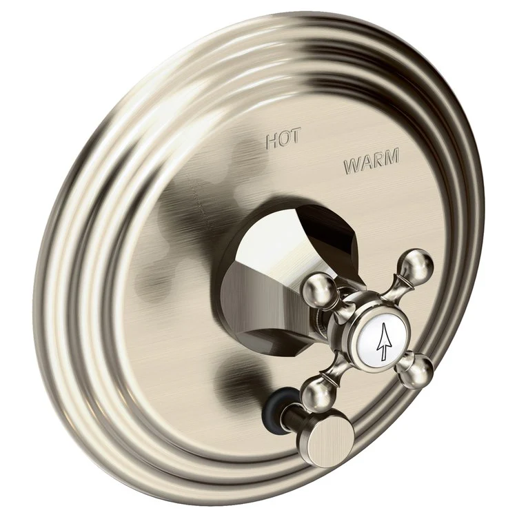 Metropole Pressure Balance Tub/Shower Valve Trim Only with Cross Handle - Antique Brass - Frankwebs