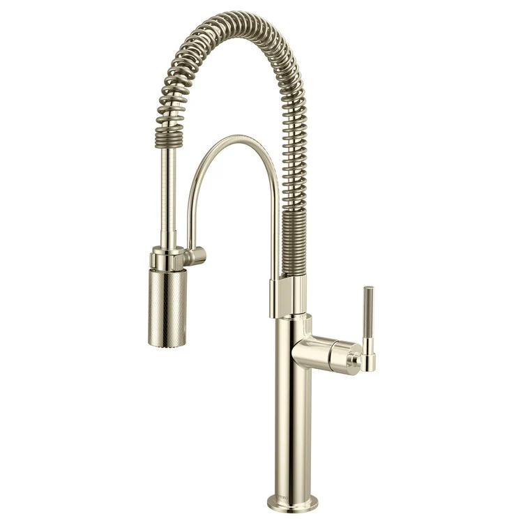 Kitchen Faucet Litze Semi Professional 1 Knurled Handle ADA Matte Black/Brilliance Luxe Gold Gooseneck 360 DEG Swivel 1 Hole 1.8 Gallons per Minute - Frankwebs