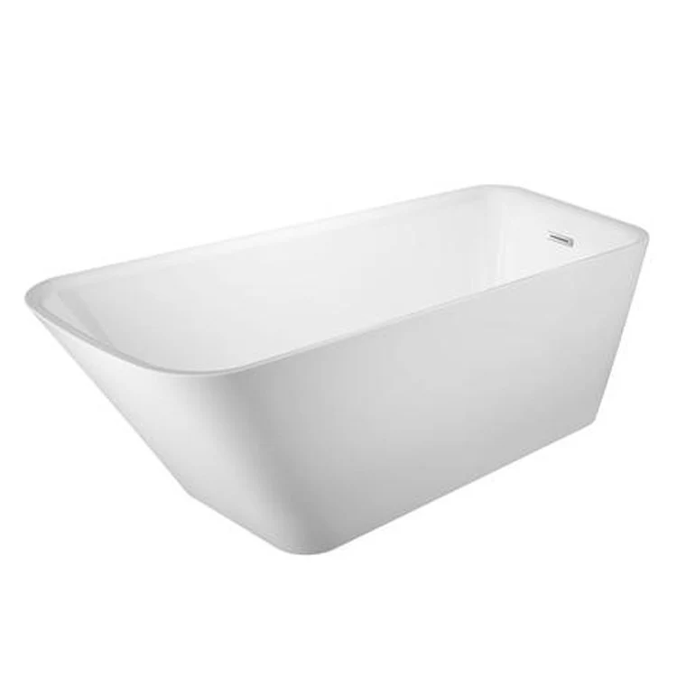 Freestanding Tub Marakesh 68 Inch Slipper Oval Acrylic White/White Drain and Overflow No Faucet Holes - Frankwebs