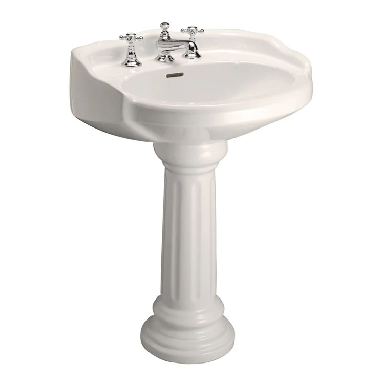Pedestal Lavatory Vicki Widespread Bisque Round - Frankwebs