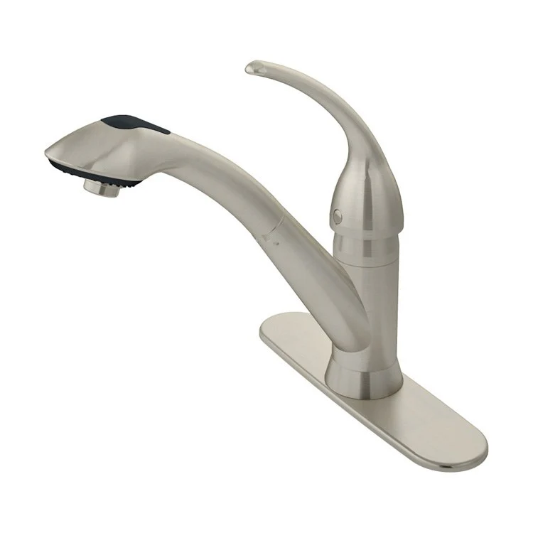 Kitchen Faucet Vella 8 Inch Spread 1 Lever ADA Stainless Steel Swivel Spout 1 Hole Metal 9-7/8 Inch 1.5 Gallons per Minute - Frankwebs