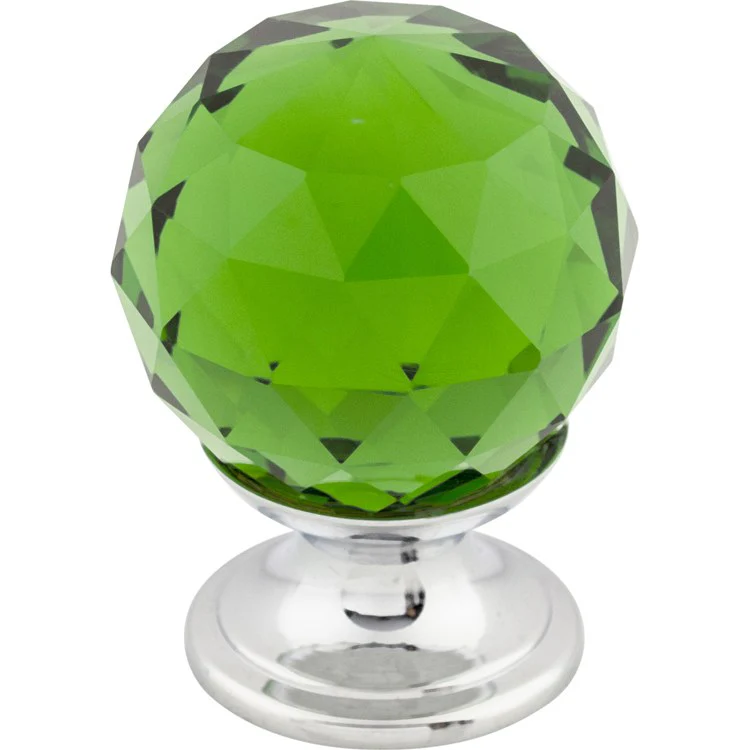 Knob Crystal Green for Decorative Hardware Brushed Satin Nickel Brass 1-1/8 Inch 1-1/2 Inch - Frankwebs