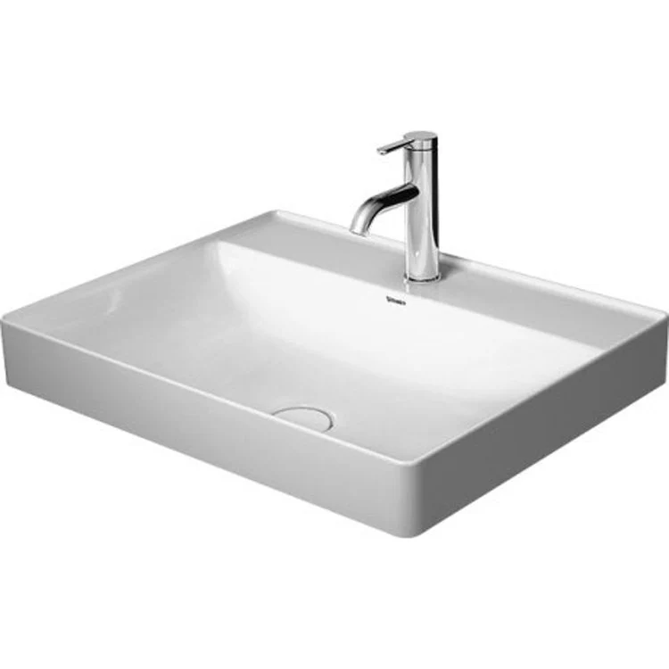 Lavatory Sink DuraSquare Above Counter Less Overflow 23-5/8 x 18-1/2 Inch 7-7/8 Inch Spread Rectangle White 3 Hole - Frankwebs