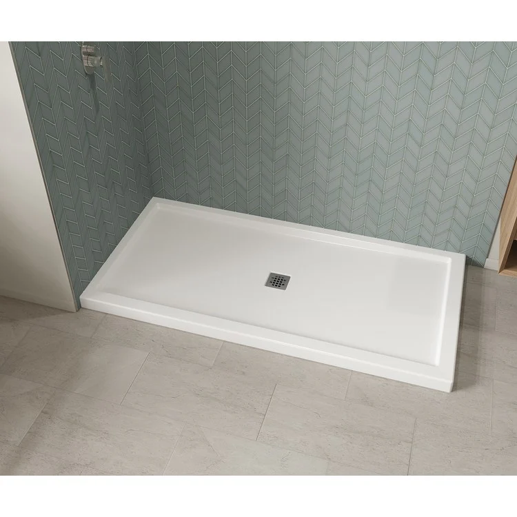 Shower Base B3 Corner Left Square Drain White 72 x 36 Inch Acrylic - Frankwebs