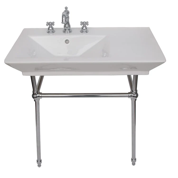 Console Sink Opulence His 31-1/2 Inch 8 Inch Spread Rectangle White/Brushed Nickel - Frankwebs