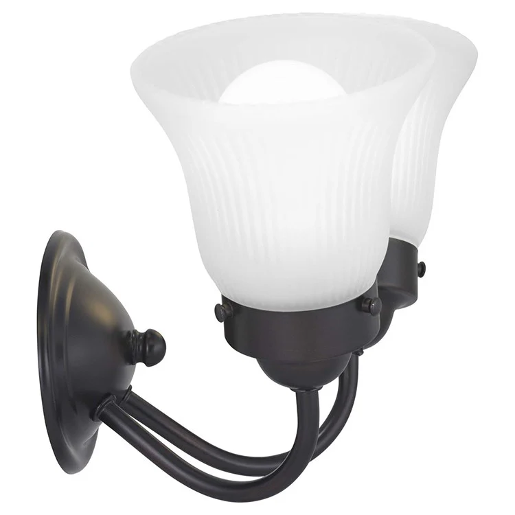 Fluted Glass Two-Light Bathroom Vanity Fixture - Frankwebs