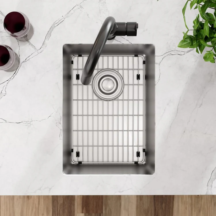 Bar Sink Crosstown 14 x 19 Inch Single Bowl Kit Polished Satin Undermount Rectangle Drain Size 3-1/2 Inch - Frankwebs