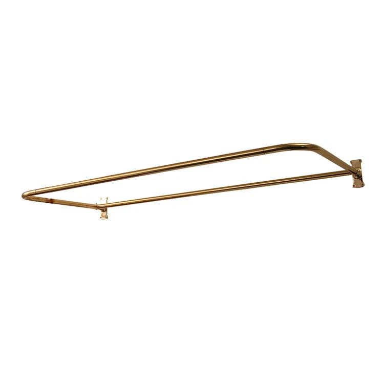 Shower Rod D with Flanges Brushed Nickel 48 x 26 Inch Brass - Frankwebs