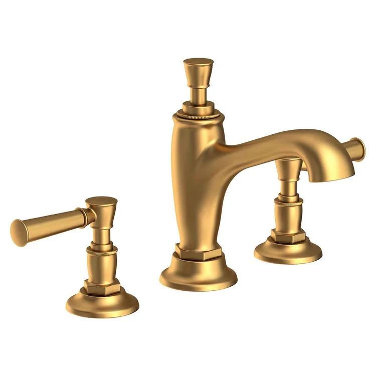 Lavatory Faucet Vander Widespread 8 to 20 Inch Spread 2 Lever ADA French Gold PVD 1.2 Gallons per Minute Brass Spout Height 4-1/2 Inch - Frankwebs