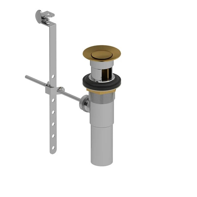 Pop-Up Drain with Overflow 2-1/8W x 8H Inch Polished Nickel 1-1/4 Inch Brass - Frankwebs