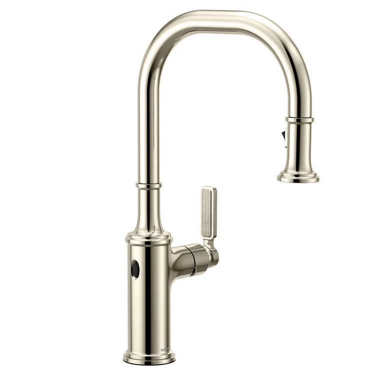 Kitchen Faucet Smyth 1 Lever ADA Polished Nickel High Arc 1/3 Hole MotionSense Wave 1.5 Gallons per Minute - Frankwebs