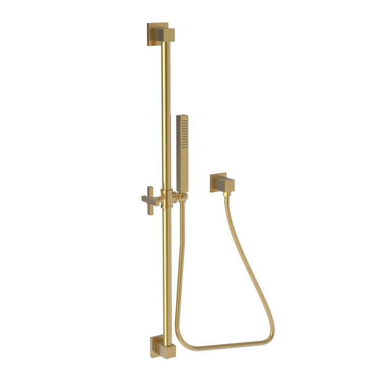 Handshower Set Tub and Shower Slide Bar with Cross Handle Satin Nickel PVD 1 Function 1.8 Gallons per Minute - Frankwebs