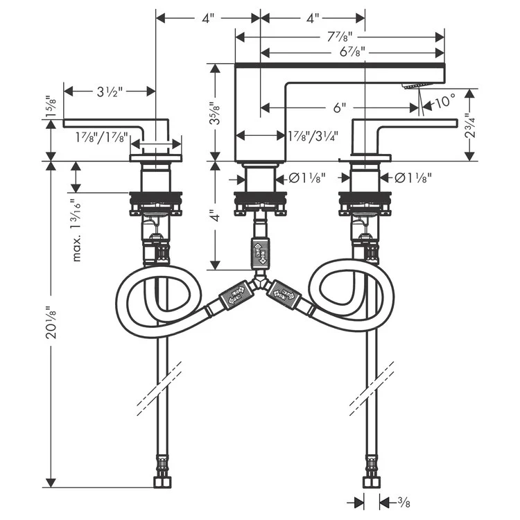 MyEdition 70 Two Handle Widespread Bathroom Faucet with Push Open Drain - Frankwebs