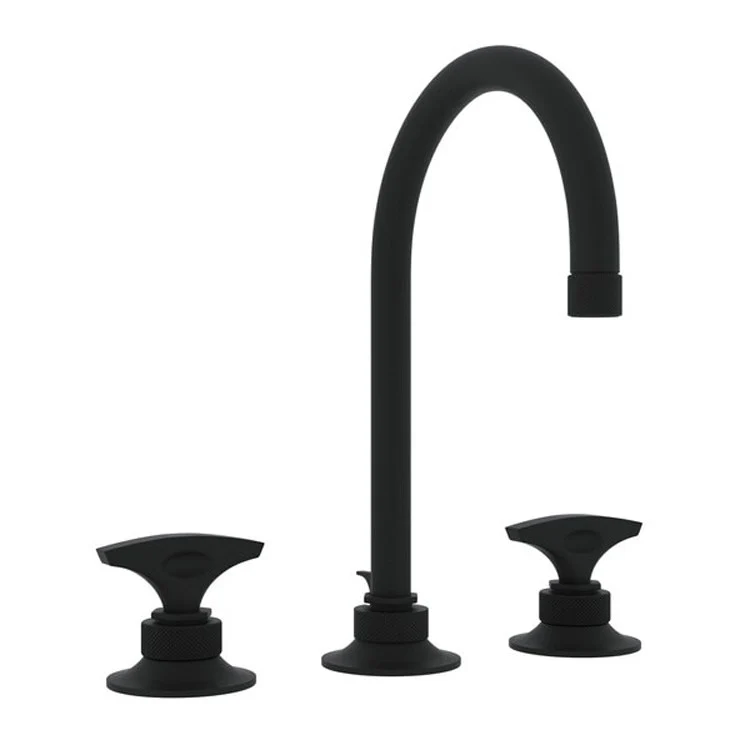 Lavatory Faucet Graceline Widespread 2 Metal Dial Lever Matte Black 1.5 Gallons per Minute C-Spout - Frankwebs