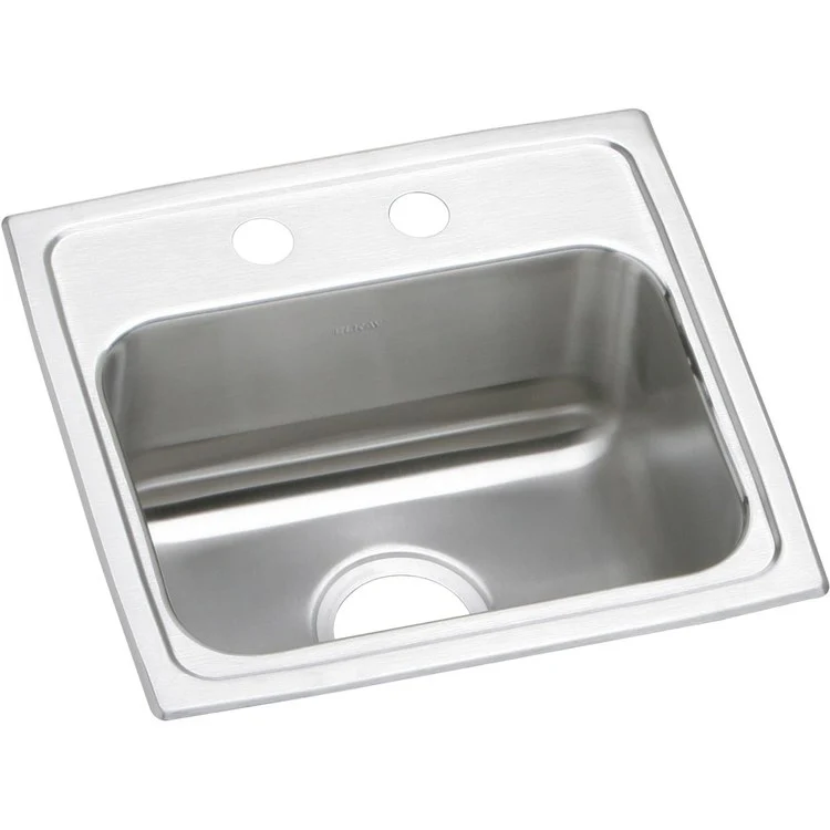 Kitchen Sink Lustertone Classic 17 x 16 Inch Single Bowl 2 Hole ADA Lustrous Satin Drop-In Rectangle Drain Location Center Depth 6-1/2 Inch Bottom Only Pads - Frankwebs