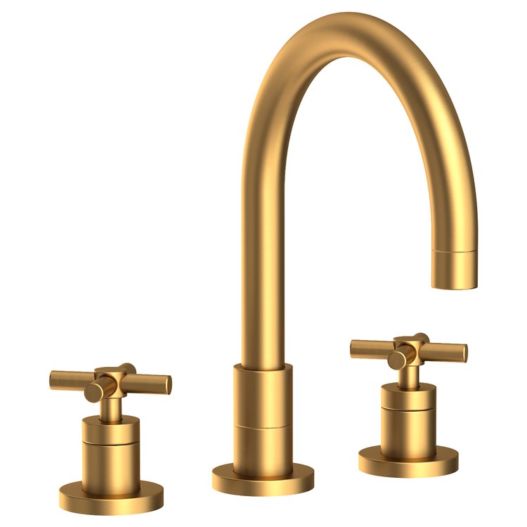 Kitchen Faucet East Linear 8 to 20 Inch Spread 2 Cross ADA Antique Brass Spout Height 5-11/16 Inch Spout Reach 7-7/8 Inch 1.8 Gallons per Minute - Frankwebs