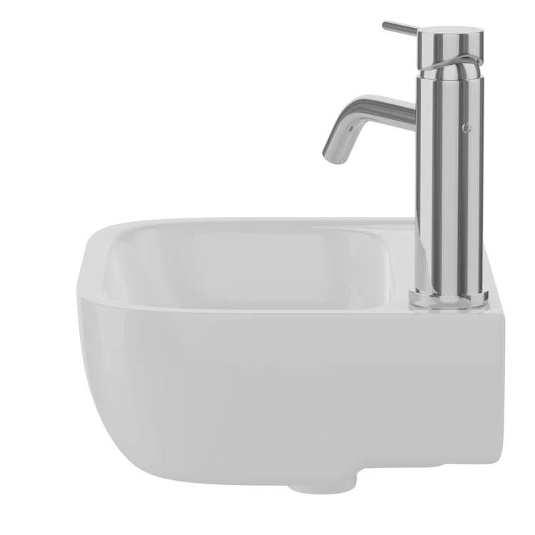 Lavatory Sink Caroline 380 Wall Hung Right 15 Inch Rectangle White - Frankwebs