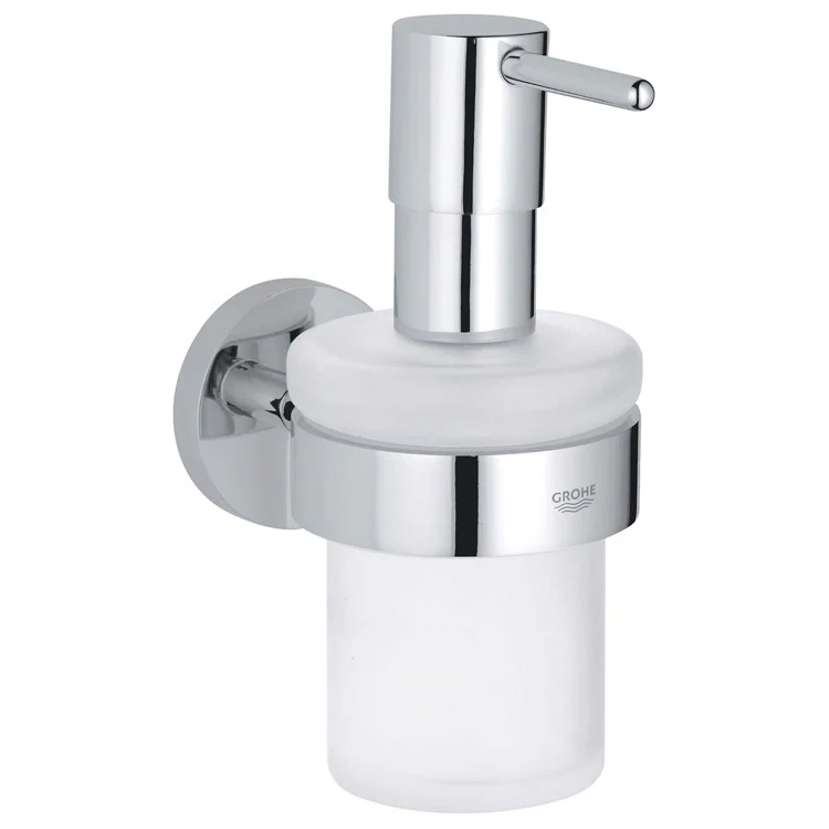 Essentials Wall-Mount Glass Pump Soap Dispenser with Holder - Frankwebs