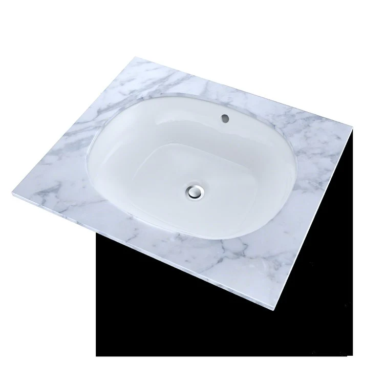 Lavatory Sink Maris Undercounter CeFiONtect Glaze 20 x 17 Inch Oval ADA Cotton - Frankwebs