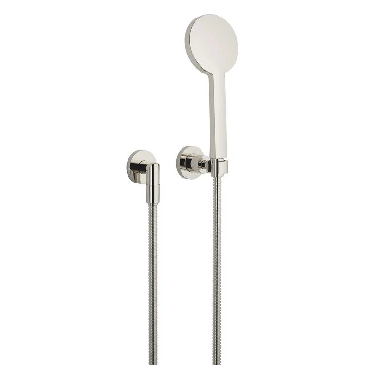 Handshower Set TARA with Individual Flanges Brushed Platinum Compact Rain 1.8 Gallons per Minute - Frankwebs
