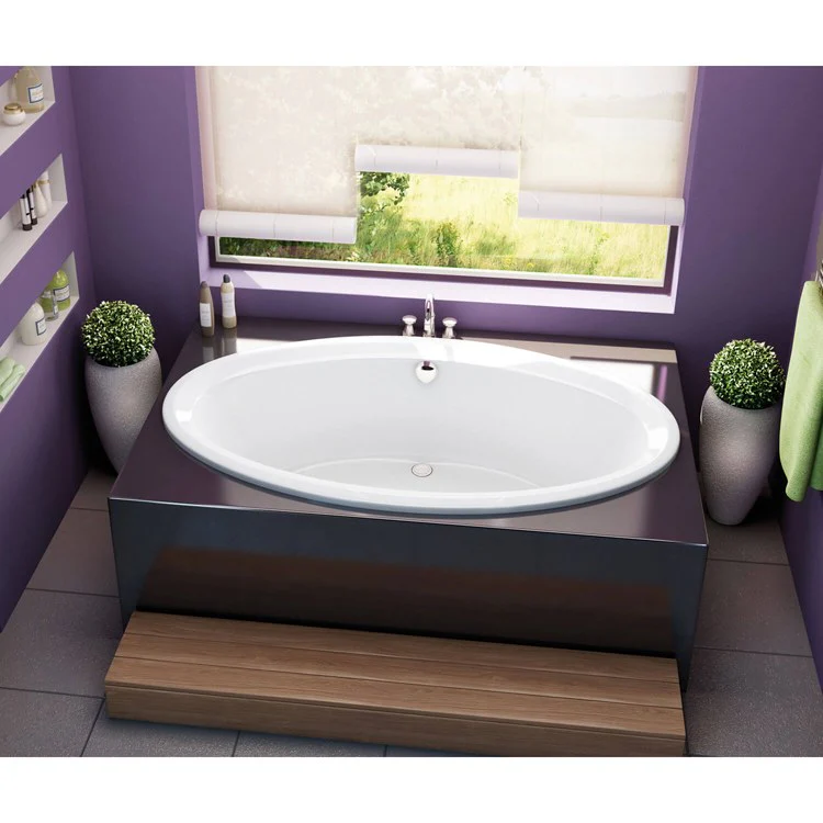 Tub Tympani 71-5/8 x 41-5/8 x 20-1/4 Inch Drop-In with Whirlpool/Aeroffect Center White Acrylic - Frankwebs