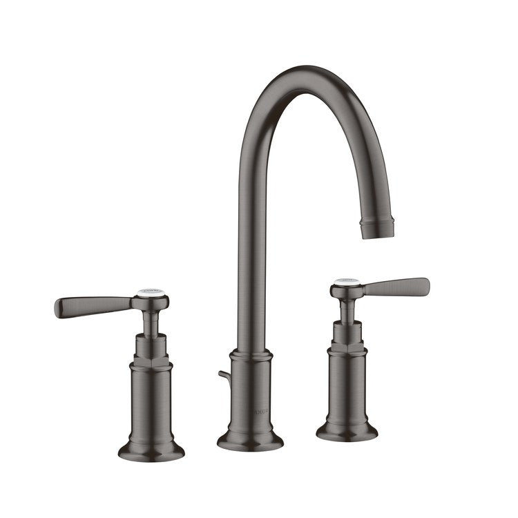 Lavatory Faucet Montreux Widespread 8 Inch Spread 2 Lever ADA Brushed Black Chrome 1.2 Gallons per Minute 120 DEG Swivel Pop-Up 3 Hole 7 Inch - Frankwebs