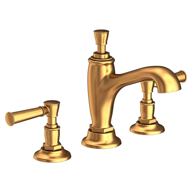 Lavatory Faucet Vander Widespread 8 to 20 Inch Spread 2 Lever ADA French Gold PVD 1.2 Gallons per Minute Brass Spout Height 4-1/2 Inch - Frankwebs