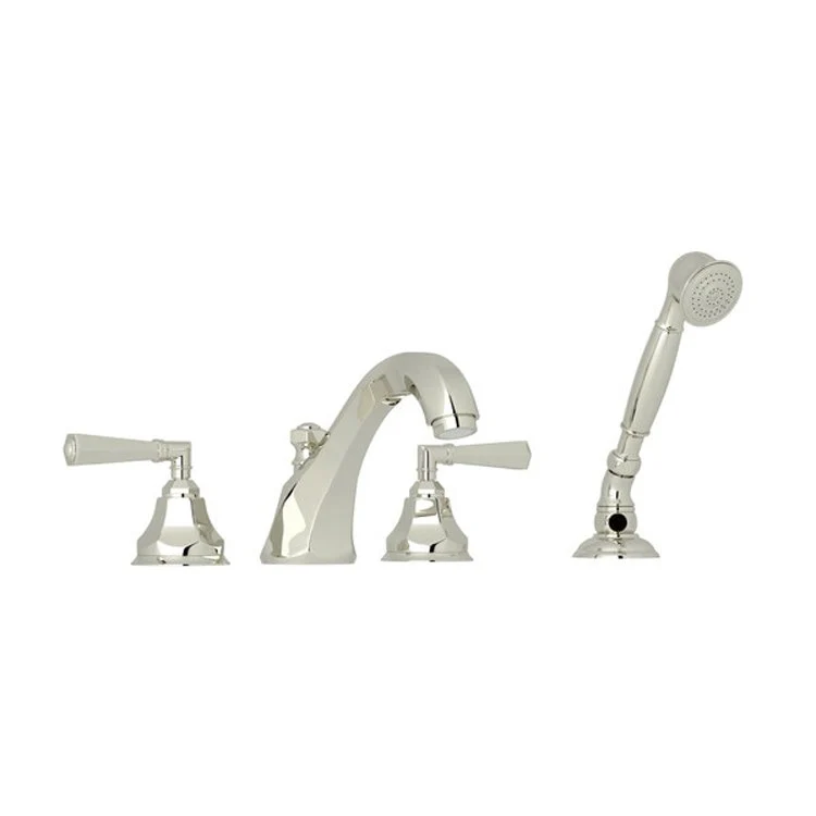 Tub Filler Palladian Deck Mount with Handshower 2 Metal Lever Italian Brass - Frankwebs