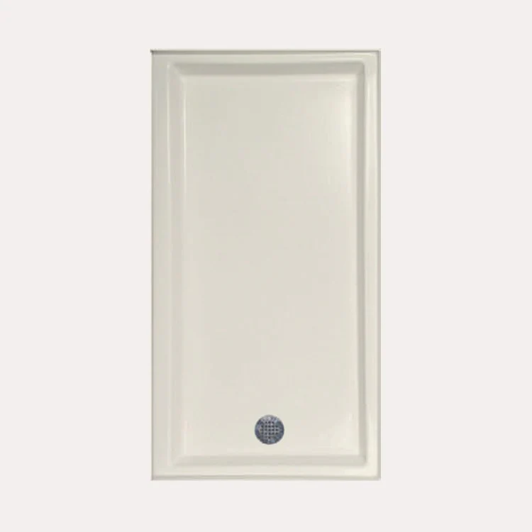 Shower Base Rectangular Biscuit 60 x 32 Inch Acrylic Standard Polished Chrome Left Hand Drain Included - Frankwebs