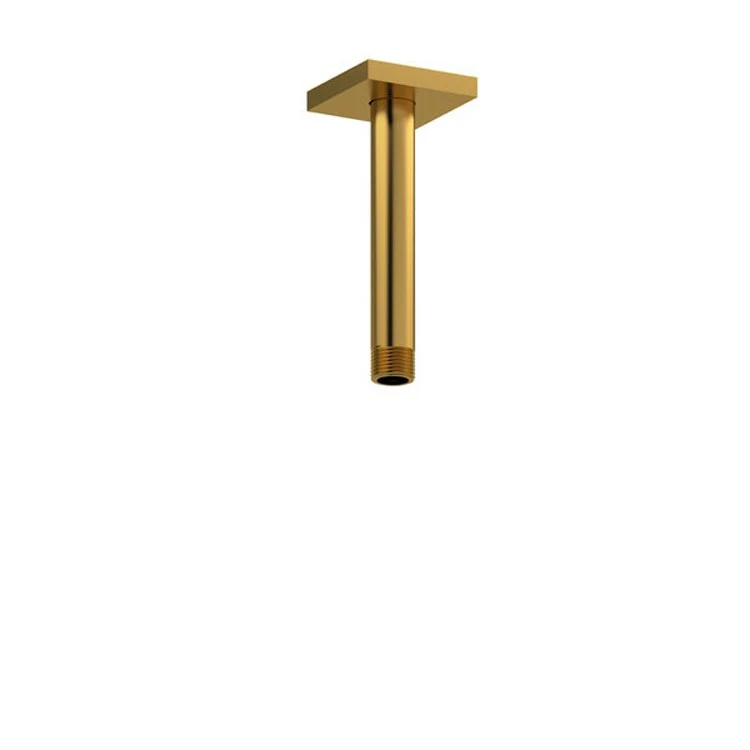 Shower Arm with Square Escutcheon and Square Flange Chrome 6 Inch 1/2 Inch Inlet MNPT Brass Ceiling Mount - Frankwebs