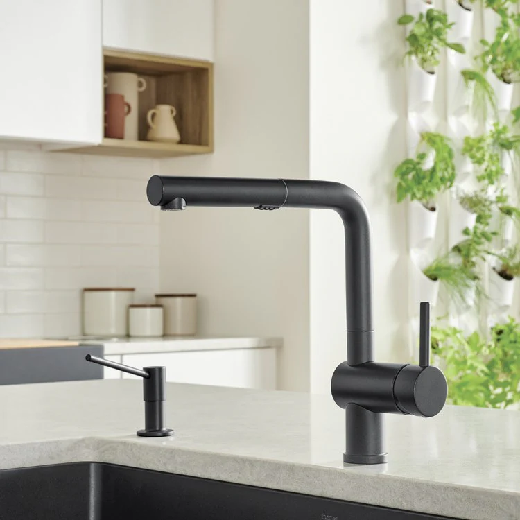 Kitchen Faucet Linus 1 Lever CALGreen Coal Black 1.5 Gallons per Minute - Frankwebs