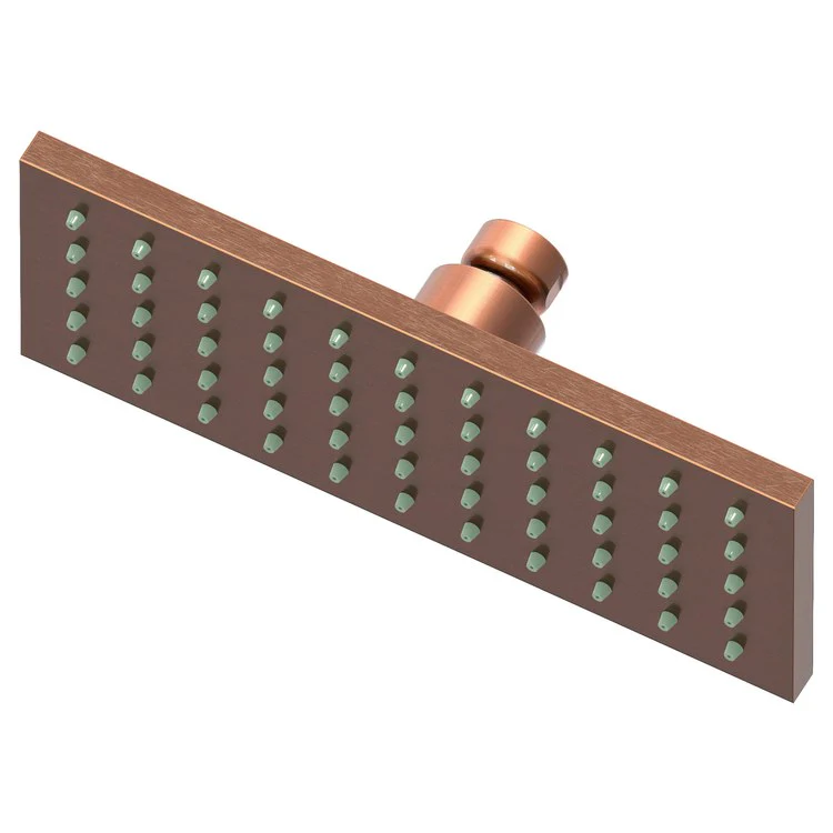 Showerhead Newport Bath 1 Function Rectangular Antique Copper 7-7/8x3-1/16 Inch 1.8 Gallons per Minute Rainfall - Frankwebs