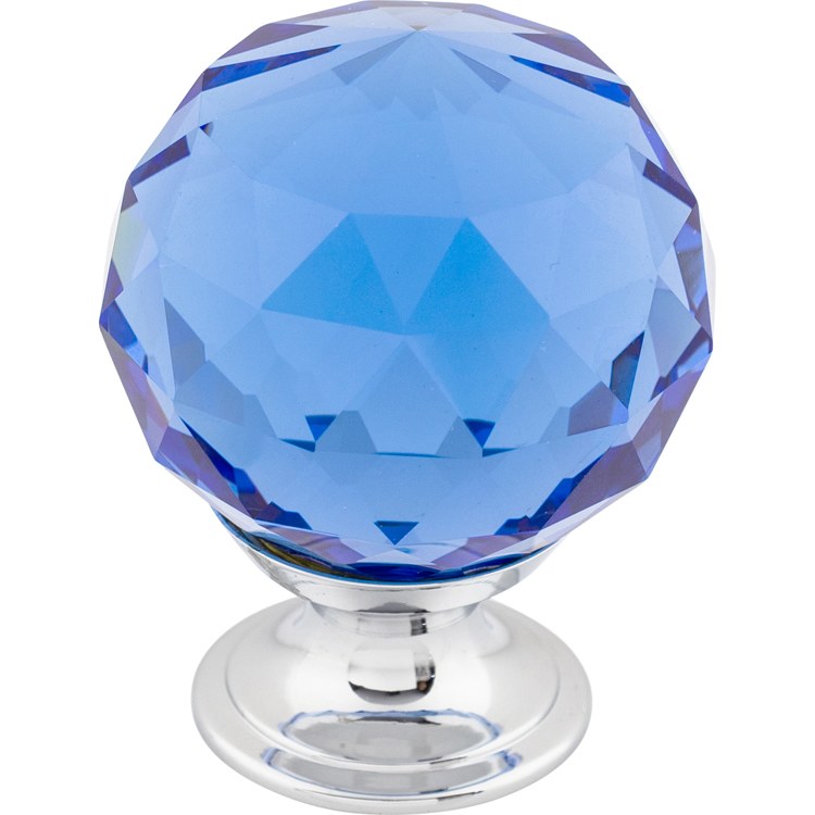 Knob Crystal Blue for Decorative Hardware Brushed Satin Nickel Brass 1-3/8 Inch 1-3/4 Inch - Frankwebs