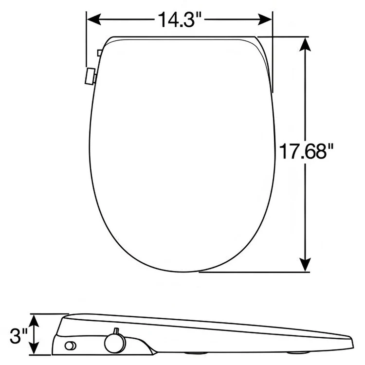 Bidet Seat Haven 500R Round Closed Front with Cover Plastic White - Frankwebs