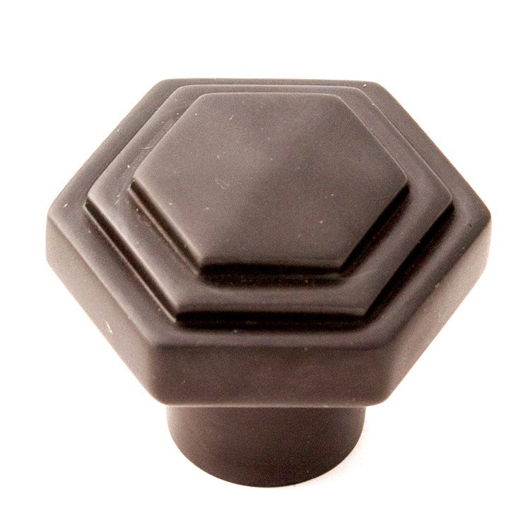 Knob Geometric Hexagon Bronze Brass 1-1/4 Inch 1-1/4 Inch 3/8 Inch - Frankwebs