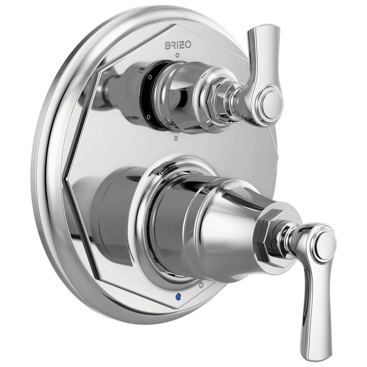 Pressure Balance Valve Trim Rook with Integrated 6 Function Diverter 2 Lever Chrome ADA - Frankwebs